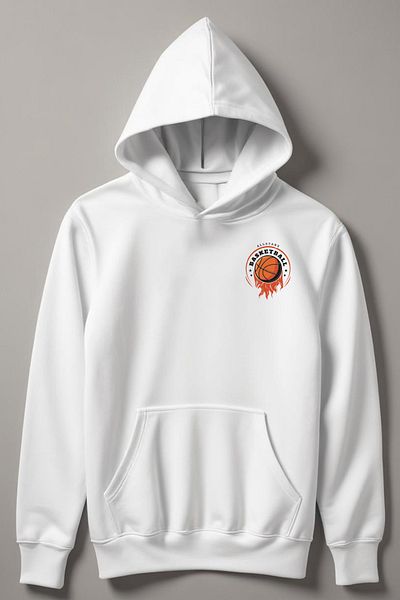 MYADA Basketball Style Emblem Printed Hooded Children's Sweatshirt - 12572