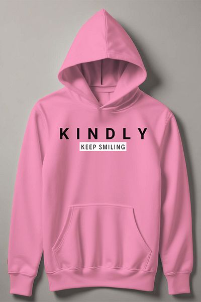 MYADA Детски суитшърт с качулка и щампа Kindly Keep Smiling 20547