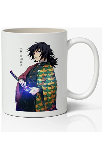 Toyaso Demon Slayer İblis Keser Giyu Tomioka Anime Temalı Beyaz Kupa Bardak S...