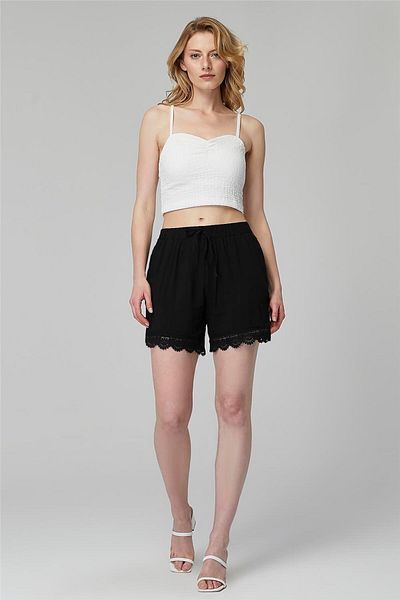 HomeStore Shorts mit Spitzenbesatz