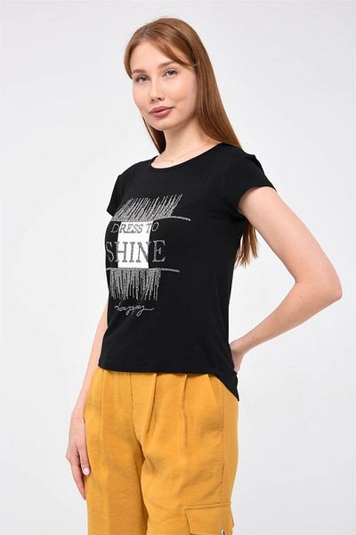 HomeStore T-Shirt-Kleid To Shine mit Rundhalsausschnitt – Schwarz