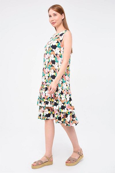 HomeStore Ärmelloses Kleid mit Blumenmuster