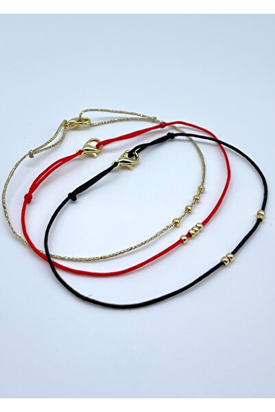 Concept HuBuTU 3’lü Hediyelik Minimal İp Dilek Sonsuzluk Aşk Bileklik Seti
