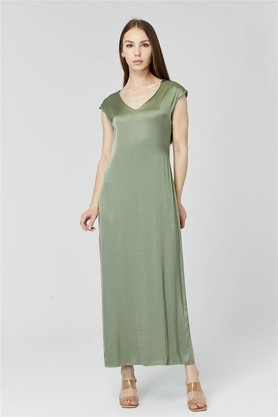 HomeStore Langes Kleid mit V-Ausschnitt und Schlitz