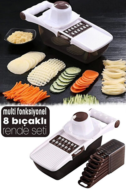 Berdina Home Çok Fonksiyonlu Paslanmaz 8 Bıçaklı Rende Sebze Patates Doğrayıc...