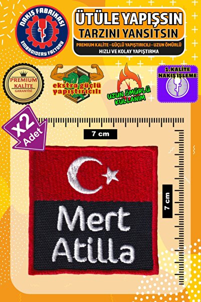 Nakış Fabrikası Ütü ile Yapışan Nakışlı Arma Yama, Kişiye Özel İsimli (2 ADET...