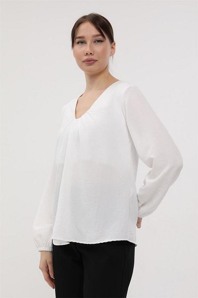HomeStore Gerüschte Bluse mit V-Ausschnitt