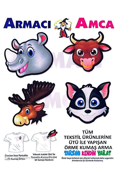 Armacı Amca Ütü İle Yapışan Örme Kumaş Arma Yama Tekstil Patch Sevim Hayvanla...