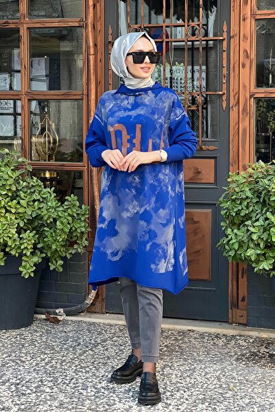 MissWhence Triko Tunik 36021 Saks Mavi