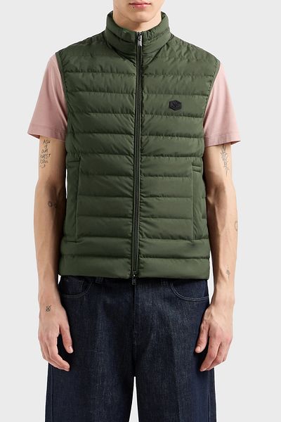 Emporio Armani Men's Puffer Vest - I Logo, Stand Collar, Regular Fit Vest 8N1Bq1 1Nlrz 05A6