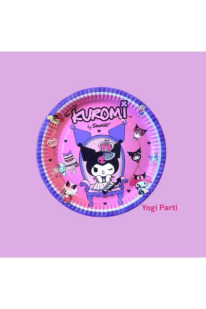 Yogi parti Kuromi Tabak baskılı 8 adet doğum günü parti malzemesi