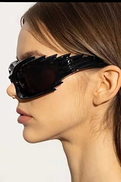 Giraffe Halloween Party Rave Punk Gözlüğü Siyah Çekik