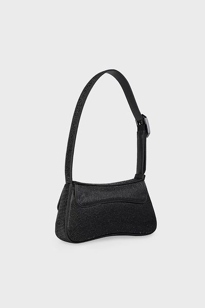 Emporio Armani حقيبة كتف قابلة للتعديل مطرزة بالألماس بشعار ساتان Y3E244 YZZ9I8
