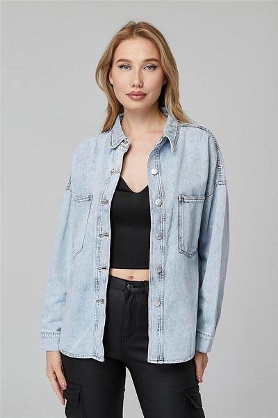 HomeStore Jeans-Hemd mit Metallknöpfen