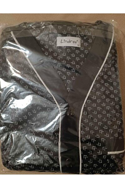 lindros Erkek Gömlek Yaka İnterlok Uzun Kol Pijama Takımı 00148 - 1 Adet