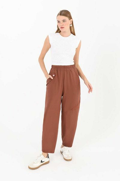 Puane Carrot Trousers with Elastic Waist 18105