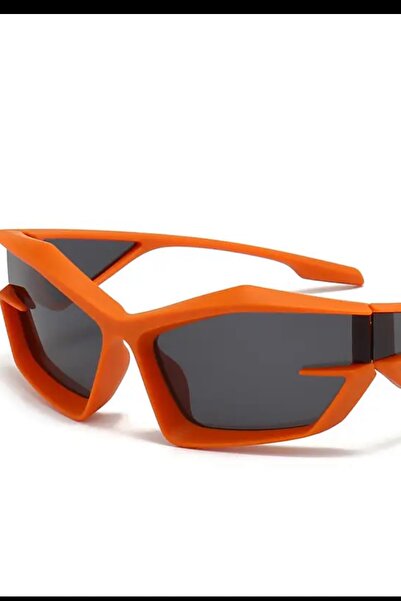 Giraffe Halloween Party Rave Punk Gözlüğü Turuncu Çekik Yan