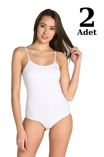 nettofit White Combed Cotton 2-Piece Women's Undershirt - Rope Strap, Cotton, Lycra 3336