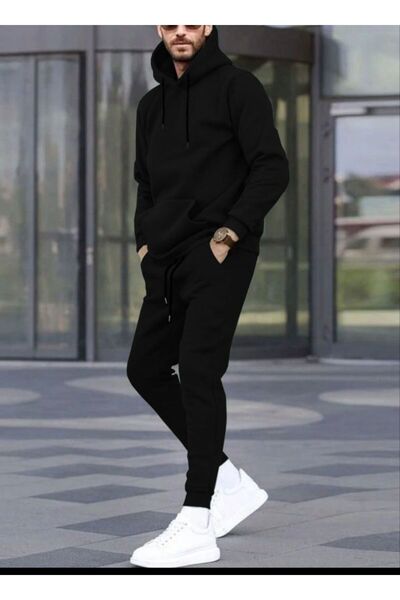 CLASSY.MODA Спортивний костюм - 2-компонентний - Штани та куртка - З капюшоном - 3-нитковий шардон -