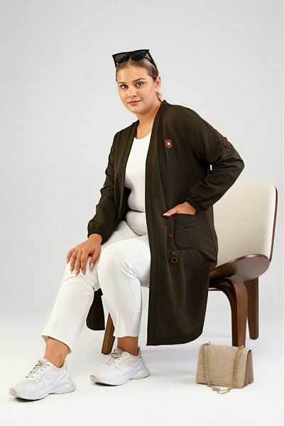 Seçkin Büyük Beden Women's Large Size Cardigan-Jacket
