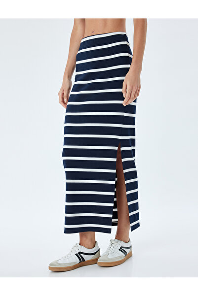 Koton Τυπική μέση μακριά Pencil φούστα με λεπτομέρεια στο πλάι