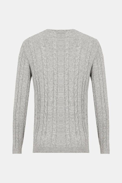 W Collection Gri Triko Kazak