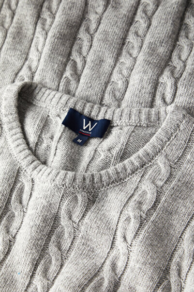 W Collection Gri Triko Kazak