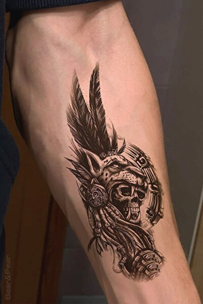 GLANZEND Gerçek Dövme Görünümlü Tribal Kaplan Modelli 3 Boyutlu Tattoo
