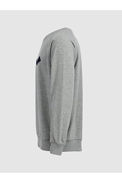 Ltb Sıgnlı Sıfır Yaka Uzun Kollu Regular Fit Gri Sweatshırt