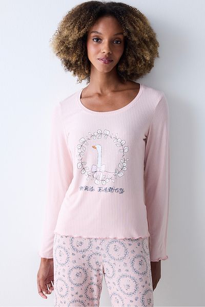 Penti Dream Rosy Dried Rose Pink T-Shirt-Pyjama-Oberteil
