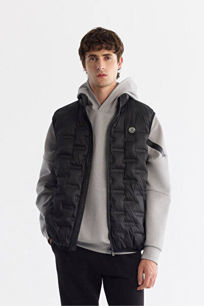 Avva Men's Black Stand Collar Water Repellent Windproof Puffer Lightweight Comfort Fit Vest A42Y6505