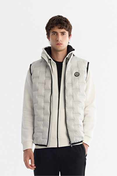 Avva Чоловічий сірий жилет з високим коміром, водовідштовхувальний, вітрозахисний, надувний, легкий, комфортний крій A42Y6505