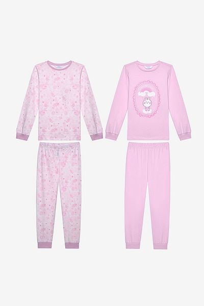 Penti Cotton Girl's Tie Dye 2-Piece Multicolor Pajamas Set