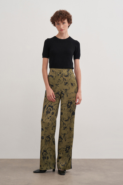 Aker Desenli Kemerli Pantolon