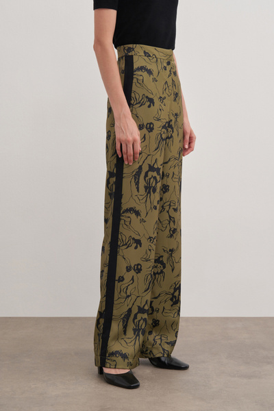 Aker Desenli Kemerli Pantolon