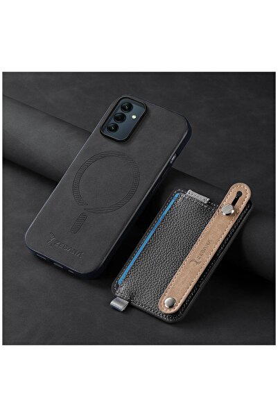 Zebana Samsung Galaxy A15 Uyumlu Kılıf M-safe 2in1 Kartlıklı Best Deri Kılıf ...