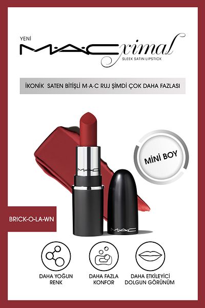 M.A.C Satin Finish Lipstick - Extraordinary Formula and Light Texture 1.5Gm Keynew193