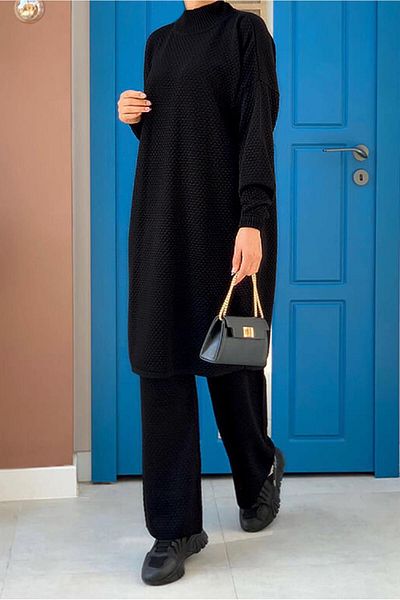 TRENDTESETTÜR Black Knitwear Tunic - Women's Long t 51222