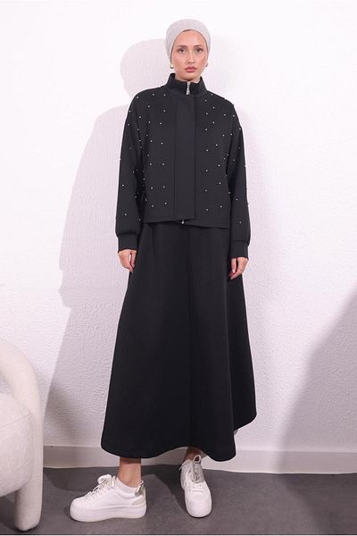 TRENDTESETTÜR Γυναικείο μπουφάν με λεπτομέρεια μαύρης χάντρας - T 8654