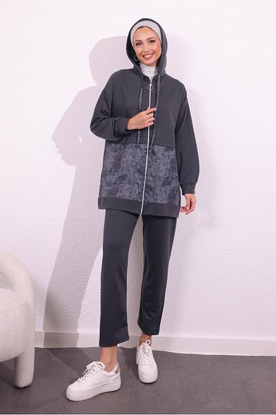 TRENDTESETTÜR Women's Gray Two Thread Trousers Suit - t 8754
