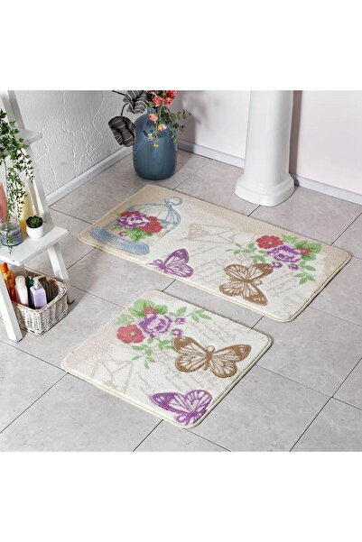 Taç Banyo Paspas Takımı Seti 2'li Baskılı Randy