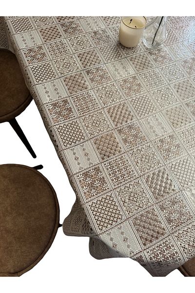 MIHAELA Transparent Multi-Patterned Easy-To-Wipe, Stain-Repellent, Non-Slip Table Cloth