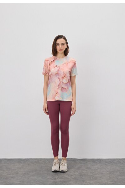 TUBİA Γυναικείο μπλουζάκι με ροζ στάμπα με βολάν