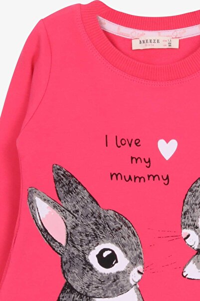 Breeze Kız Çocuk Tunik Tavşan Desenli 1.5-5 Yaş, Pembe