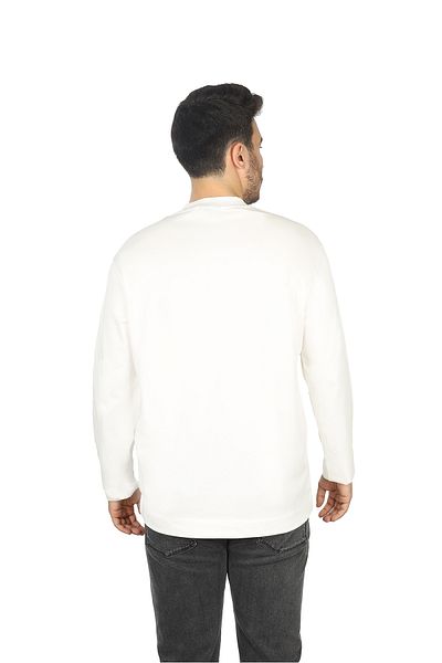 Emporio Armani Tricou alb confortabil pentru bărbați, din bumbac, cu detaliu cu logo 6D1TDU 1JWZZ-01P3