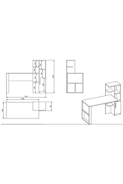 Betroya Tody Çalışma Masası - Antrasit / Ceviz