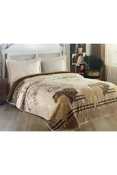 Kristal Emboss Blanket Tanem Khaki Double