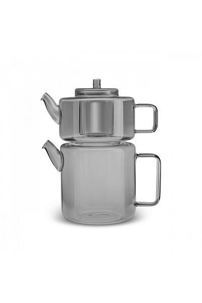 Karaca Ceainic Midi Gri Fum Sticlă Borosilicată - Plat