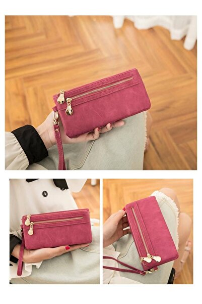 rinkadoll Bileklikli Yumuşak Deri Kullanışlı Pembe Cüzdan Yeni Sezon