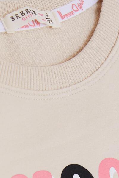 Breeze Beige Tunic for 8-12 Years Old Girl - Happiness Themed and Text Printed